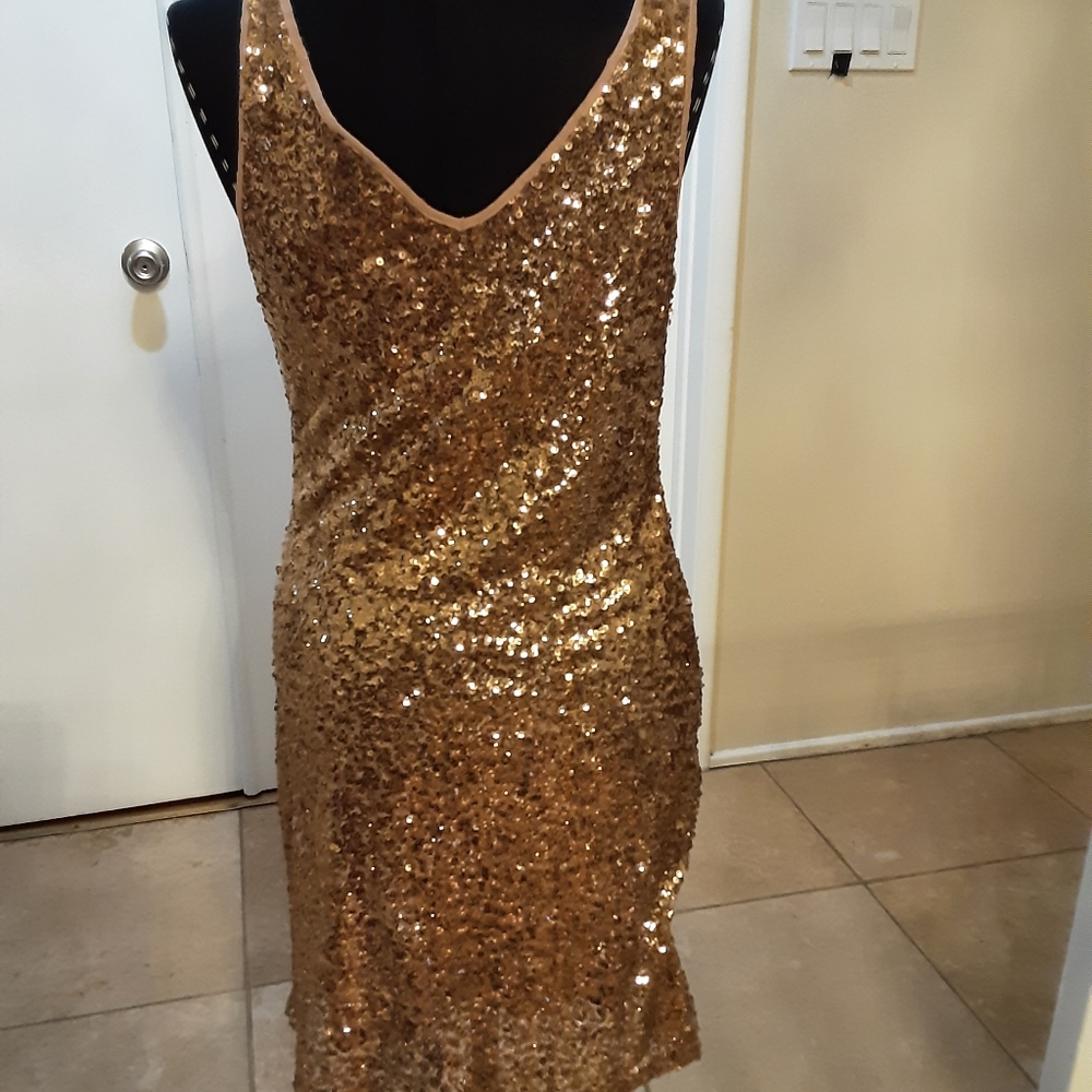 INC Gold Sequin Dress - Picture 2 of 3